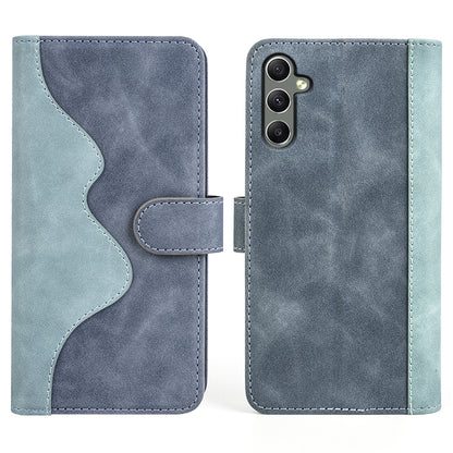 For Samsung Galaxy A24 4G Leather Wallet Shockproof Cover Dual Color Splicing Folding Stand Phone Case