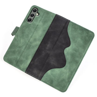 For Samsung Galaxy A24 4G Leather Wallet Shockproof Cover Dual Color Splicing Folding Stand Phone Case