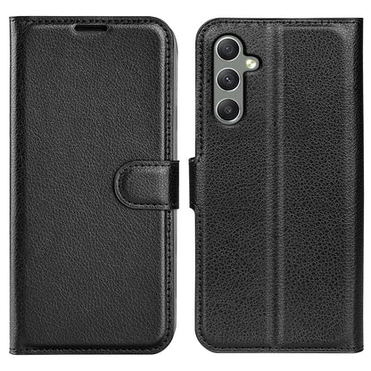For Samsung Galaxy A24 4G PU Leather Wallet Shell Litchi Texture Phone Case Flip Stand Cover