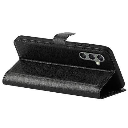 For Samsung Galaxy A24 4G PU Leather Wallet Shell Litchi Texture Phone Case Flip Stand Cover