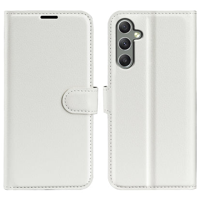 For Samsung Galaxy A24 4G PU Leather Wallet Shell Litchi Texture Phone Case Flip Stand Cover