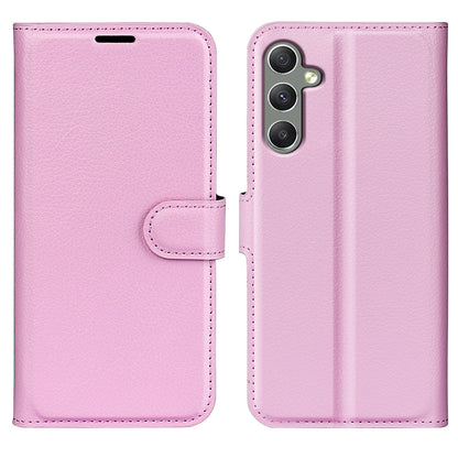 For Samsung Galaxy A24 4G PU Leather Wallet Shell Litchi Texture Phone Case Flip Stand Cover