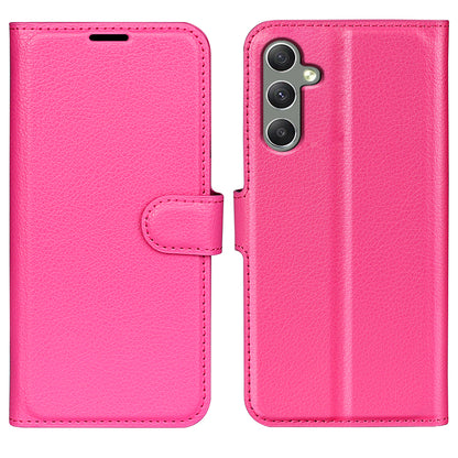 For Samsung Galaxy A24 4G PU Leather Wallet Shell Litchi Texture Phone Case Flip Stand Cover
