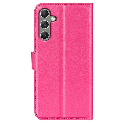 For Samsung Galaxy A24 4G PU Leather Wallet Shell Litchi Texture Phone Case Flip Stand Cover