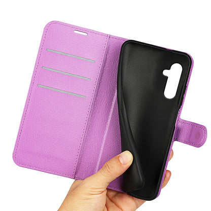 For Samsung Galaxy A24 4G PU Leather Wallet Shell Litchi Texture Phone Case Flip Stand Cover
