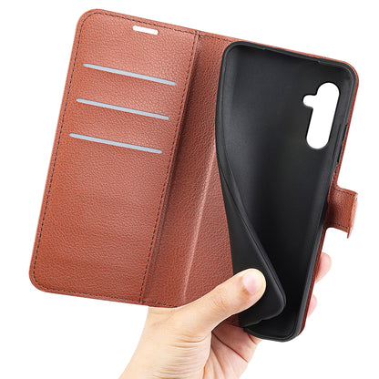 For Samsung Galaxy A24 4G PU Leather Wallet Shell Litchi Texture Phone Case Flip Stand Cover