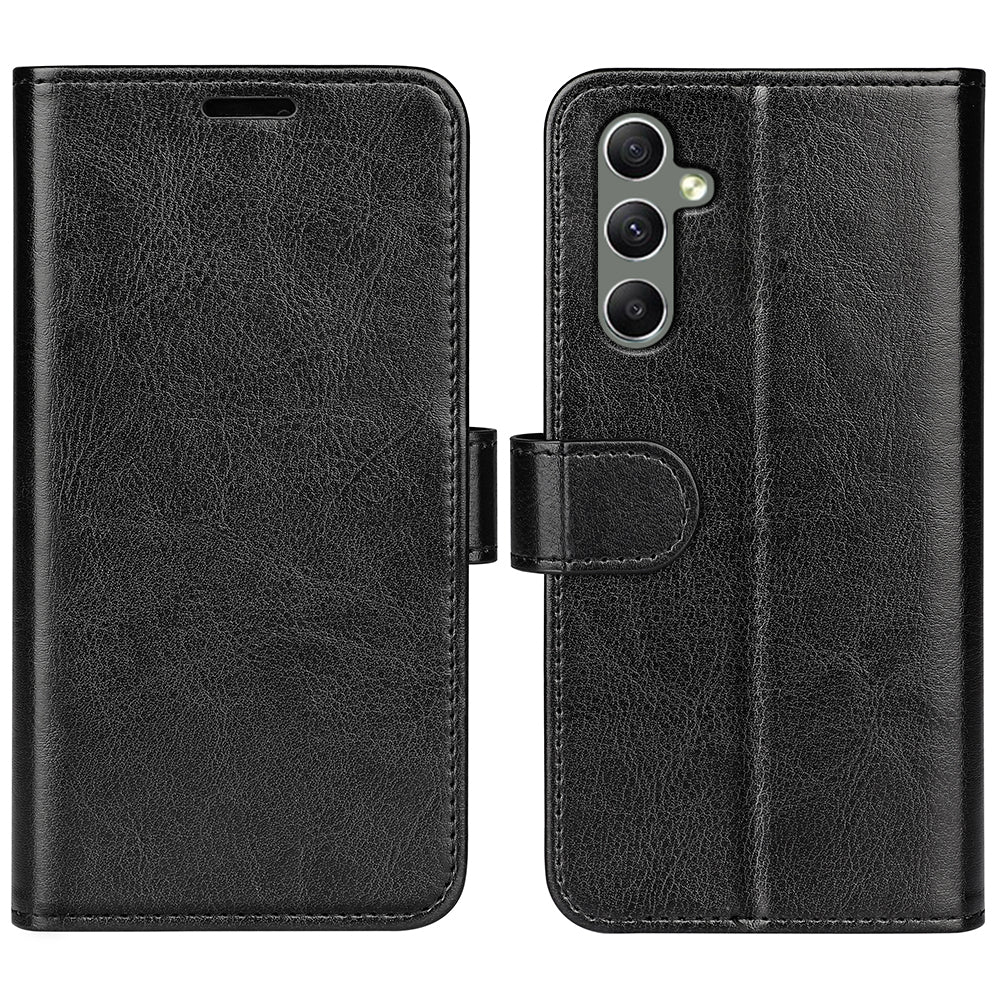 For Samsung Galaxy A24 4G PU Leather Wallet Flip Cover Crazy Horse Texture Stand Phone Case