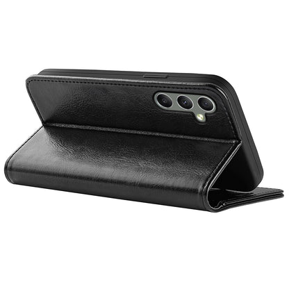 For Samsung Galaxy A24 4G PU Leather Wallet Flip Cover Crazy Horse Texture Stand Phone Case