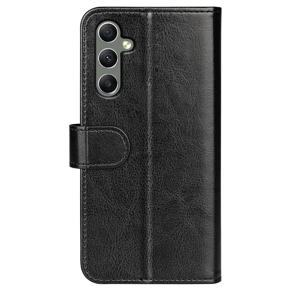 For Samsung Galaxy A24 4G PU Leather Wallet Flip Cover Crazy Horse Texture Stand Phone Case