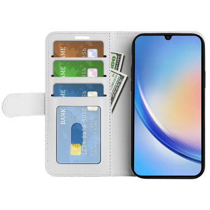 For Samsung Galaxy A24 4G PU Leather Wallet Flip Cover Crazy Horse Texture Stand Phone Case