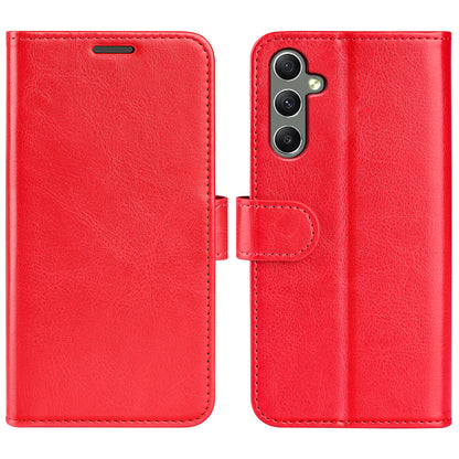 For Samsung Galaxy A24 4G PU Leather Wallet Flip Cover Crazy Horse Texture Stand Phone Case