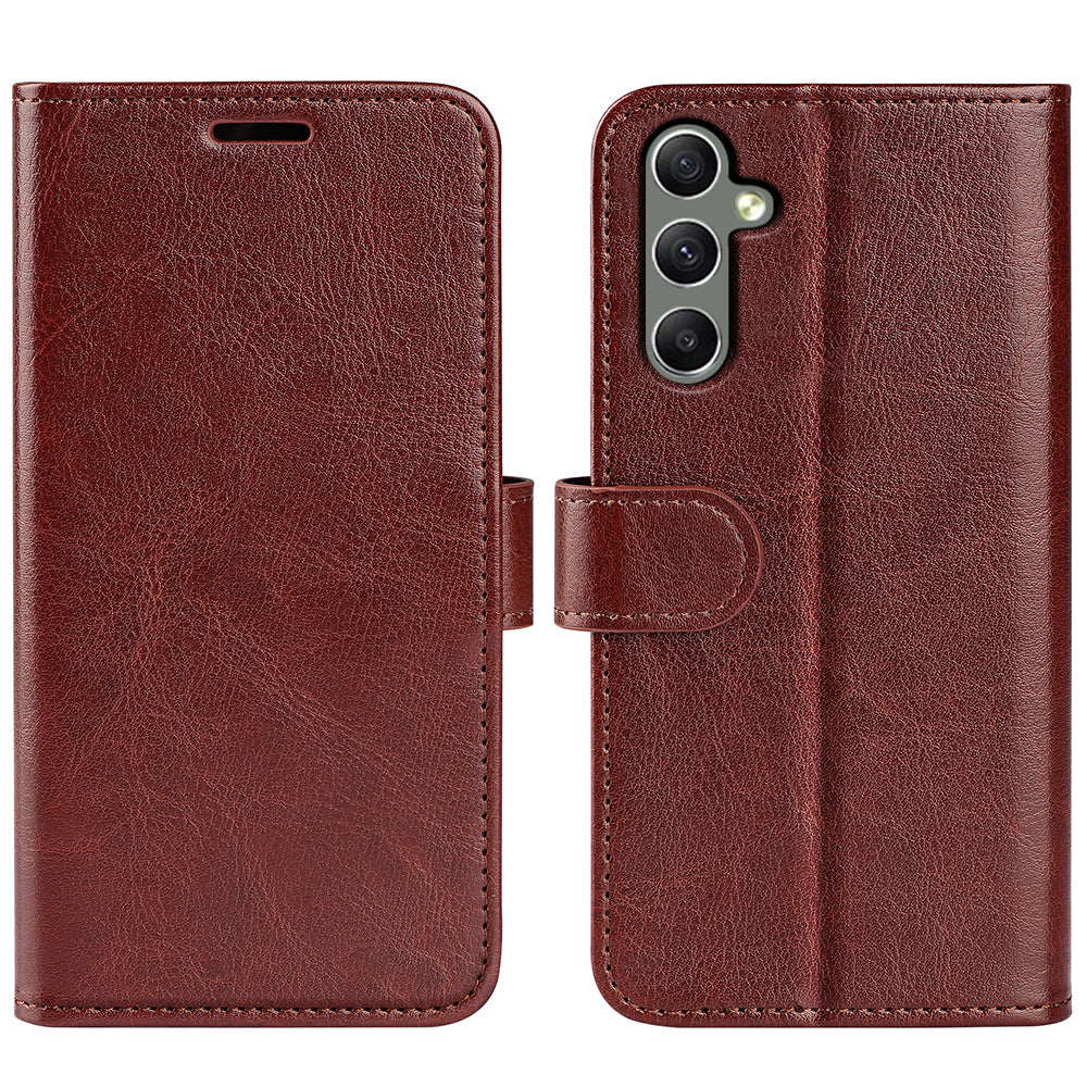 For Samsung Galaxy A24 4G PU Leather Wallet Flip Cover Crazy Horse Texture Stand Phone Case