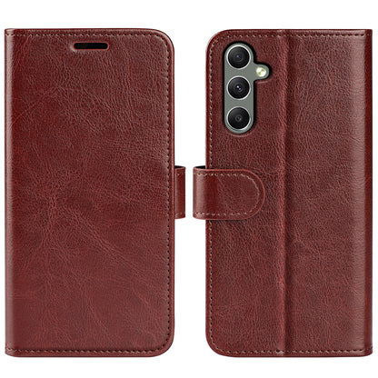 For Samsung Galaxy A24 4G PU Leather Wallet Flip Cover Crazy Horse Texture Stand Phone Case