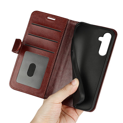 For Samsung Galaxy A24 4G PU Leather Wallet Flip Cover Crazy Horse Texture Stand Phone Case