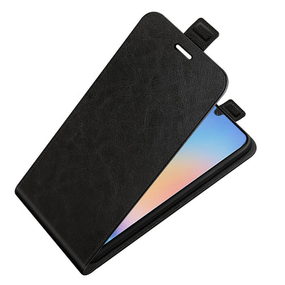 For Samsung Galaxy A24 4G Vertical Flip Card Holder Phone Case Crazy Horse Texture PU Leather Cover