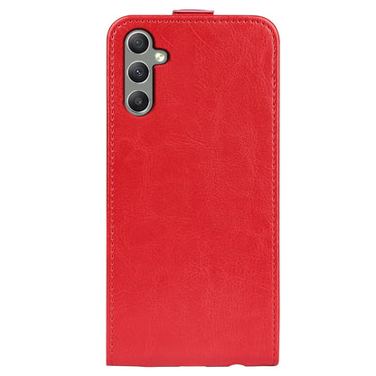 For Samsung Galaxy A24 4G Vertical Flip Card Holder Phone Case Crazy Horse Texture PU Leather Cover