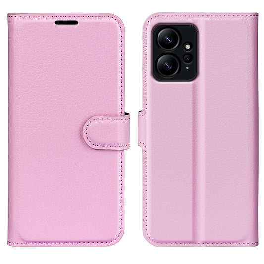 For Xiaomi Redmi Note 12 4G Litchi Texture PU Leather Wallet Anti-drop Shell Flip Stand Phone Case