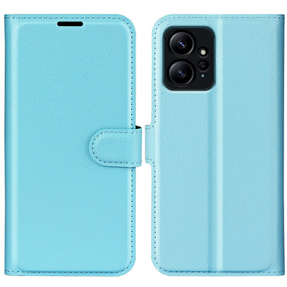 For Xiaomi Redmi Note 12 4G Litchi Texture PU Leather Wallet Anti-drop Shell Flip Stand Phone Case