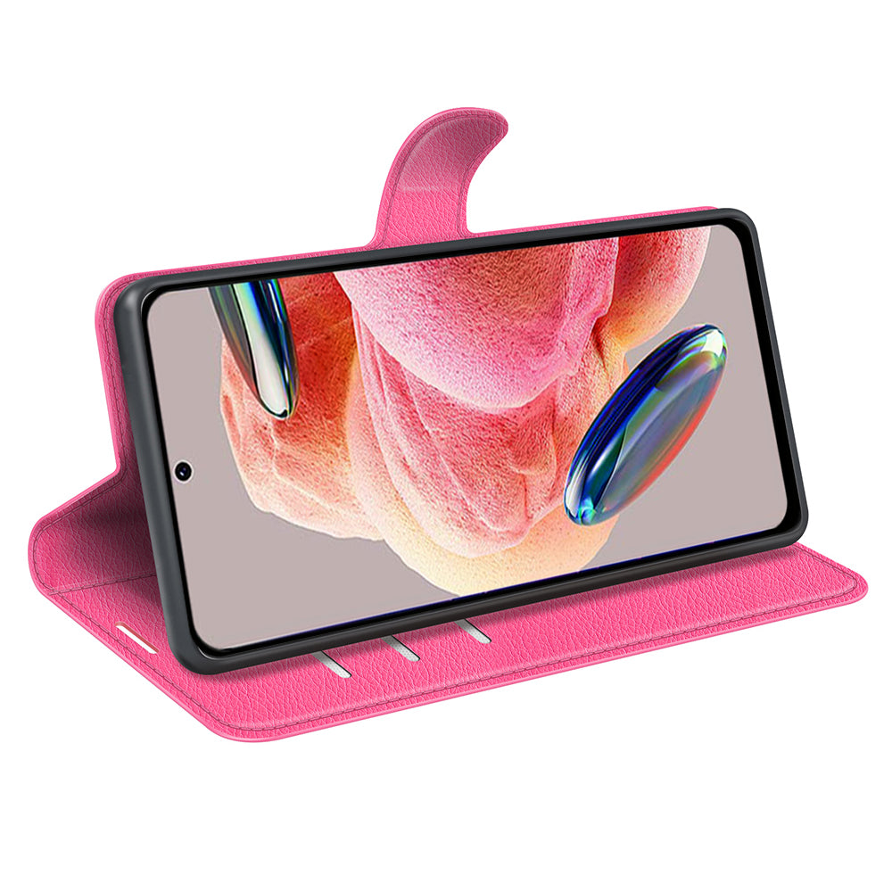 For Xiaomi Redmi Note 12 4G Litchi Texture PU Leather Wallet Anti-drop Shell Flip Stand Phone Case