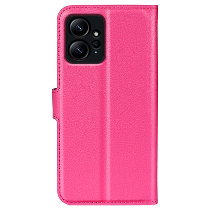 For Xiaomi Redmi Note 12 4G Litchi Texture PU Leather Wallet Anti-drop Shell Flip Stand Phone Case