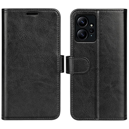 For Xiaomi Redmi Note 12 4G Crazy Horse Texture Drop-proof Phone Case PU Leather Wallet Flip Stand Cover