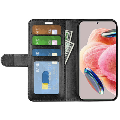 For Xiaomi Redmi Note 12 4G Crazy Horse Texture Drop-proof Phone Case PU Leather Wallet Flip Stand Cover