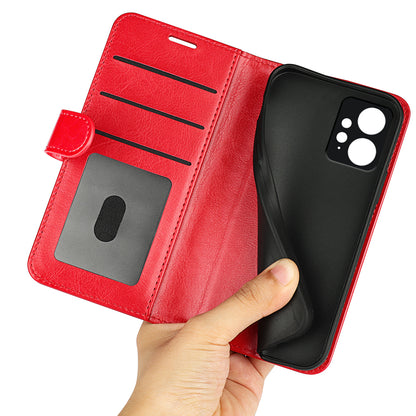 For Xiaomi Redmi Note 12 4G Crazy Horse Texture Drop-proof Phone Case PU Leather Wallet Flip Stand Cover
