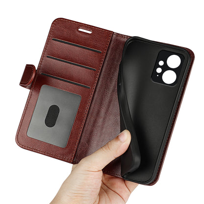 For Xiaomi Redmi Note 12 4G Crazy Horse Texture Drop-proof Phone Case PU Leather Wallet Flip Stand Cover