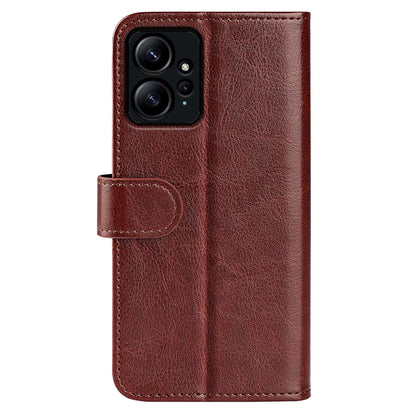 For Xiaomi Redmi Note 12 4G Crazy Horse Texture Drop-proof Phone Case PU Leather Wallet Flip Stand Cover