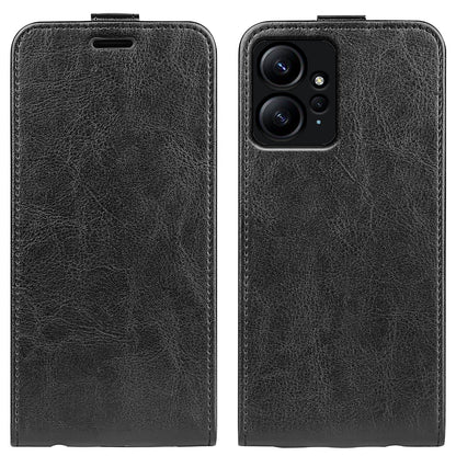 For Xiaomi Redmi Note 12 4G Vertical Flip Phone Case Crazy Horse Texture Card Holder PU Leather Protective Cover
