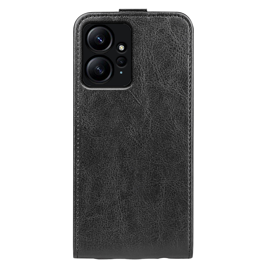 For Xiaomi Redmi Note 12 4G Vertical Flip Phone Case Crazy Horse Texture Card Holder PU Leather Protective Cover