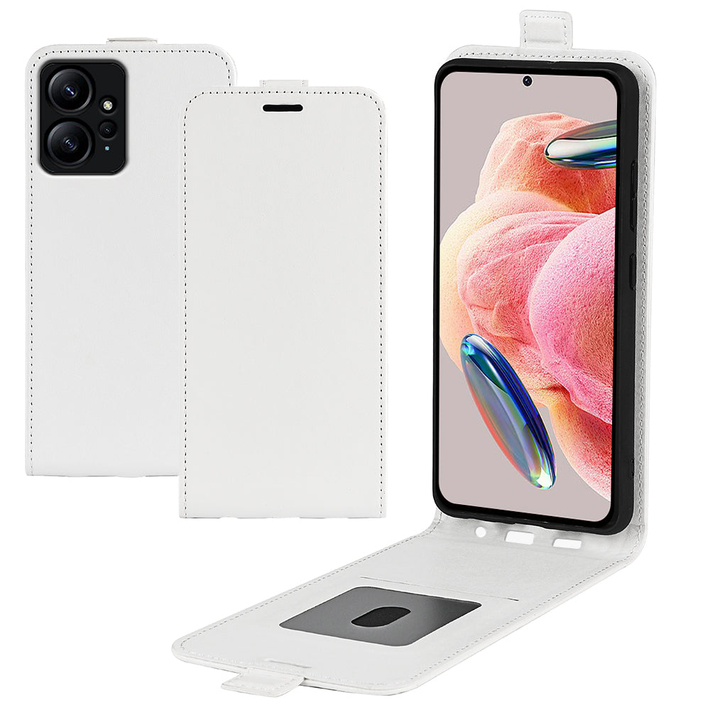 For Xiaomi Redmi Note 12 4G Vertical Flip Phone Case Crazy Horse Texture Card Holder PU Leather Protective Cover