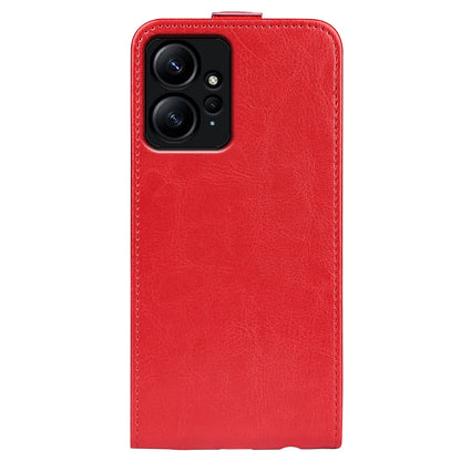 For Xiaomi Redmi Note 12 4G Vertical Flip Phone Case Crazy Horse Texture Card Holder PU Leather Protective Cover