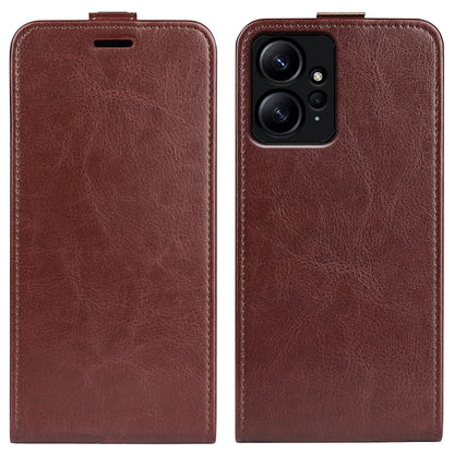 For Xiaomi Redmi Note 12 4G Vertical Flip Phone Case Crazy Horse Texture Card Holder PU Leather Protective Cover