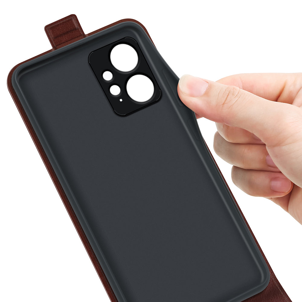 For Xiaomi Redmi Note 12 4G Vertical Flip Phone Case Crazy Horse Texture Card Holder PU Leather Protective Cover