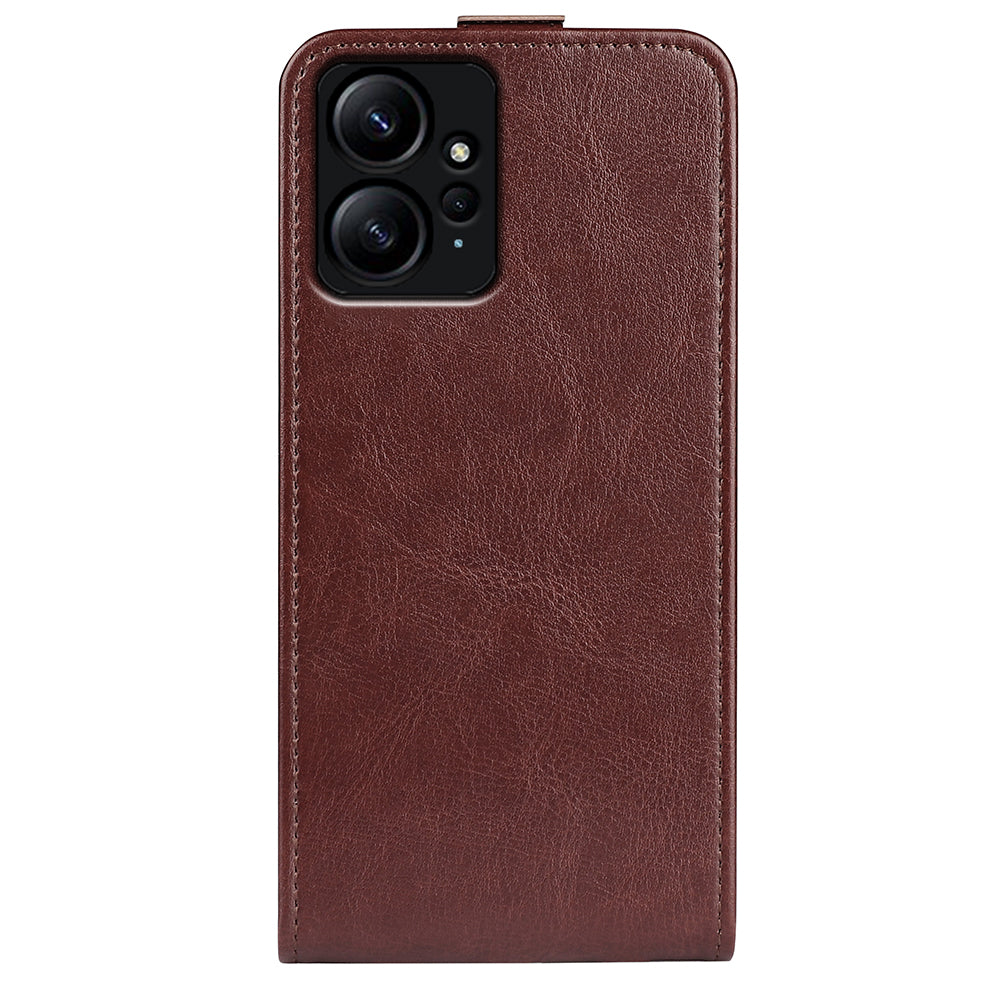For Xiaomi Redmi Note 12 4G Vertical Flip Phone Case Crazy Horse Texture Card Holder PU Leather Protective Cover