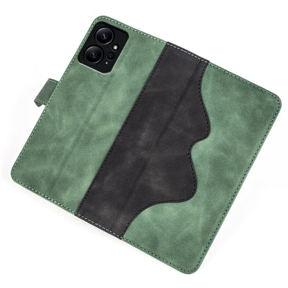 For Xiaomi Redmi Note 12 4G Dual Color Splicing Leather Wallet Anti-drop Cover Flip Stand Phone Case