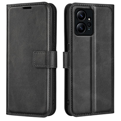 For Xiaomi Redmi Note 12 4G Leather Wallet Protective Shell Calf Texture Square Clasp Stand Phone Case