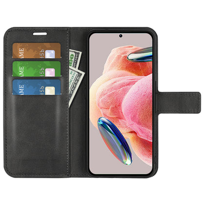 For Xiaomi Redmi Note 12 4G Leather Wallet Protective Shell Calf Texture Square Clasp Stand Phone Case