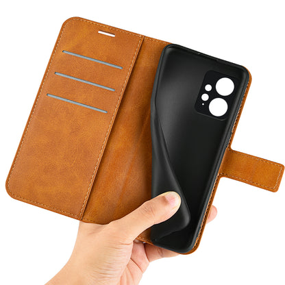 For Xiaomi Redmi Note 12 4G Leather Wallet Protective Shell Calf Texture Square Clasp Stand Phone Case