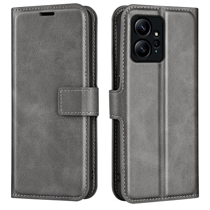 For Xiaomi Redmi Note 12 4G Leather Wallet Protective Shell Calf Texture Square Clasp Stand Phone Case
