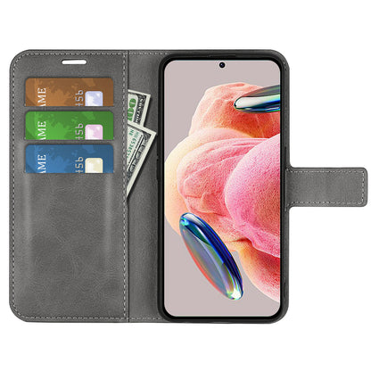 For Xiaomi Redmi Note 12 4G Leather Wallet Protective Shell Calf Texture Square Clasp Stand Phone Case