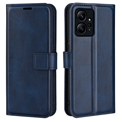 For Xiaomi Redmi Note 12 4G Leather Wallet Protective Shell Calf Texture Square Clasp Stand Phone Case
