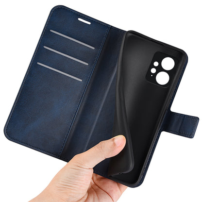 For Xiaomi Redmi Note 12 4G Leather Wallet Protective Shell Calf Texture Square Clasp Stand Phone Case