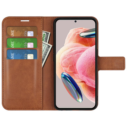 For Xiaomi Redmi Note 12 4G Leather Wallet Protective Shell Calf Texture Square Clasp Stand Phone Case