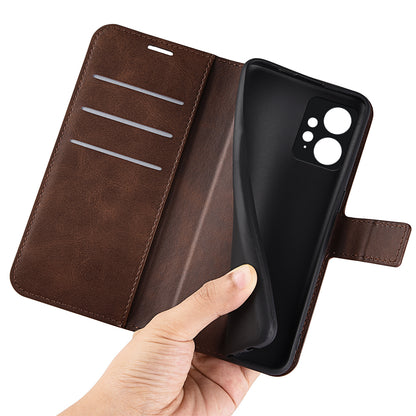For Xiaomi Redmi Note 12 4G Leather Wallet Protective Shell Calf Texture Square Clasp Stand Phone Case