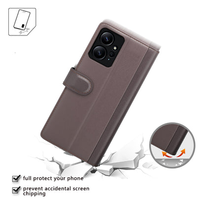 For Xiaomi Redmi Note 12 4G Genuine Cow Leather Wallet Phone Case Flip Stand Shockproof Cover
