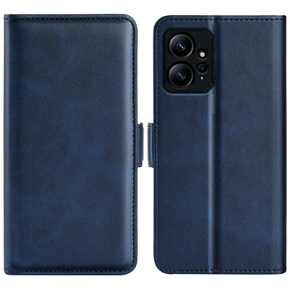 For Xiaomi Redmi Note 12 4G Calf Texture Shockproof Cover PU Leather Stand Wallet Phone Case