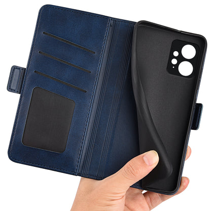 For Xiaomi Redmi Note 12 4G Calf Texture Shockproof Cover PU Leather Stand Wallet Phone Case
