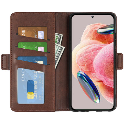 For Xiaomi Redmi Note 12 4G Calf Texture Shockproof Cover PU Leather Stand Wallet Phone Case